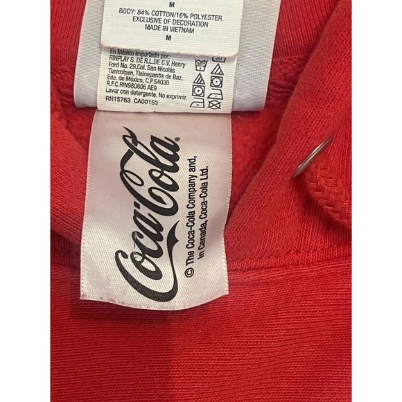 Champion Hoodie Mens Medium Red Reverse Weave Coca Cola Sweatshirt Adult **‎ - Picture 6 of 9